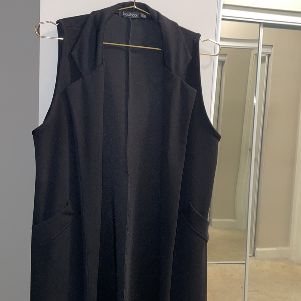 Black longline vest blazer - Picture 2 of 2